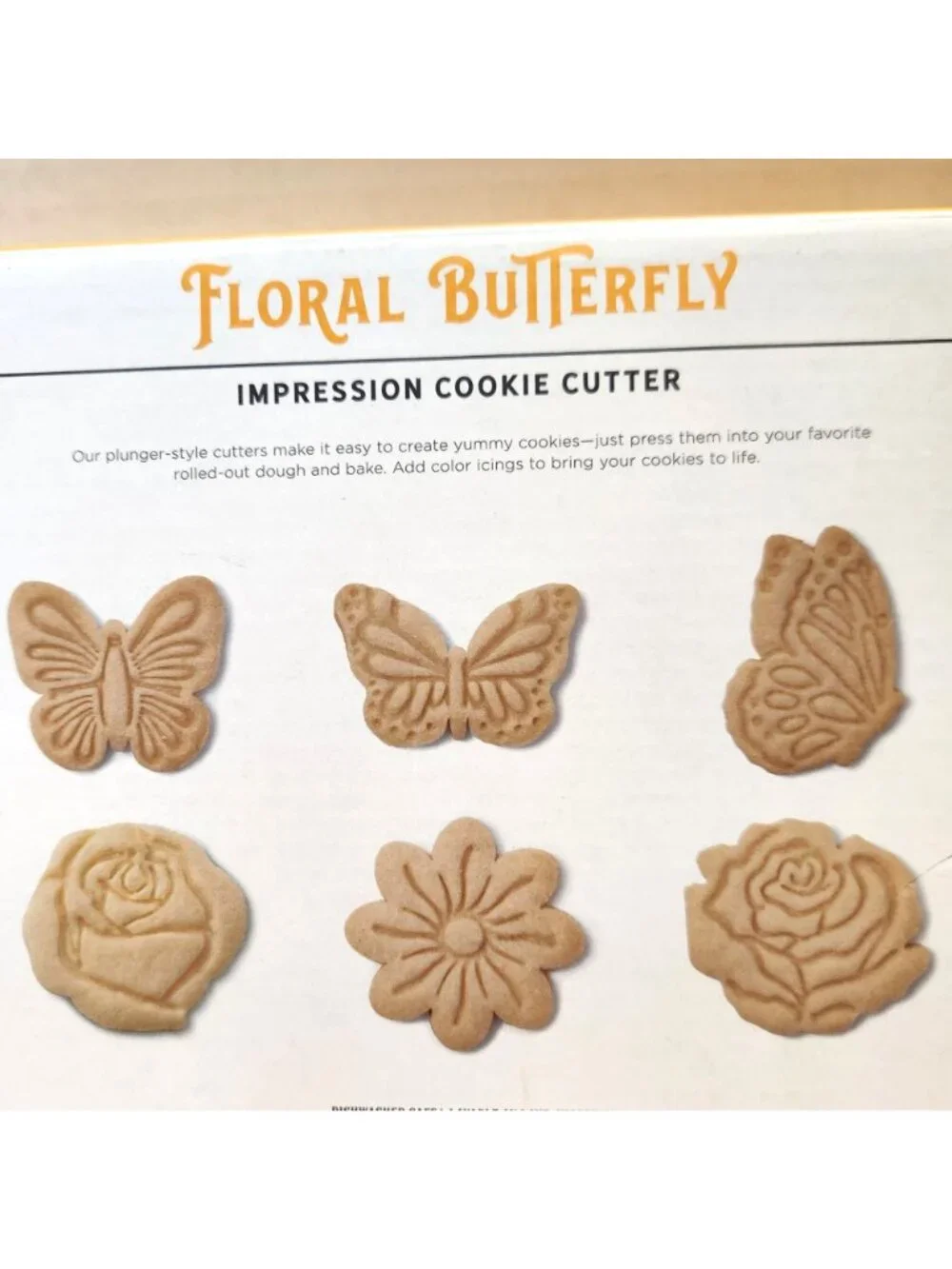 Williams Sonoma Spring Floral Butterfly Impression Cookie Cutter Set Of 6